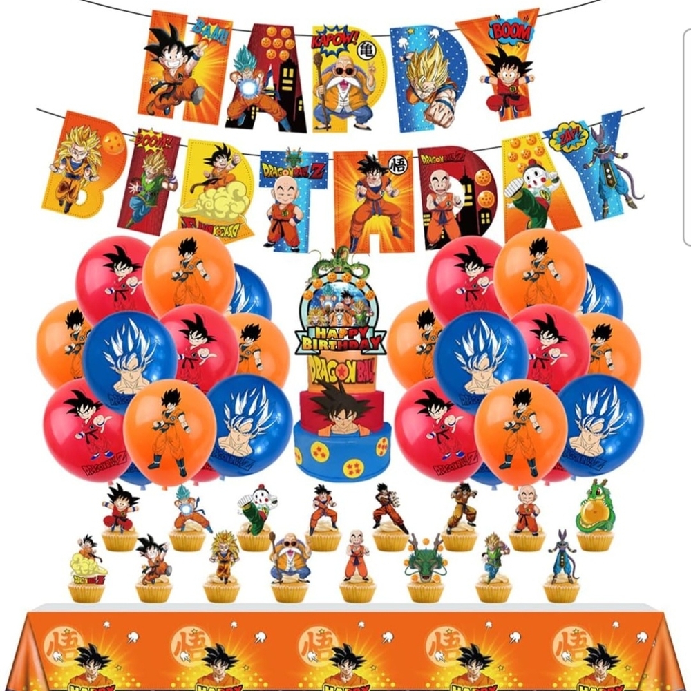 Birthday Party Supplies Set - Orange and Blue